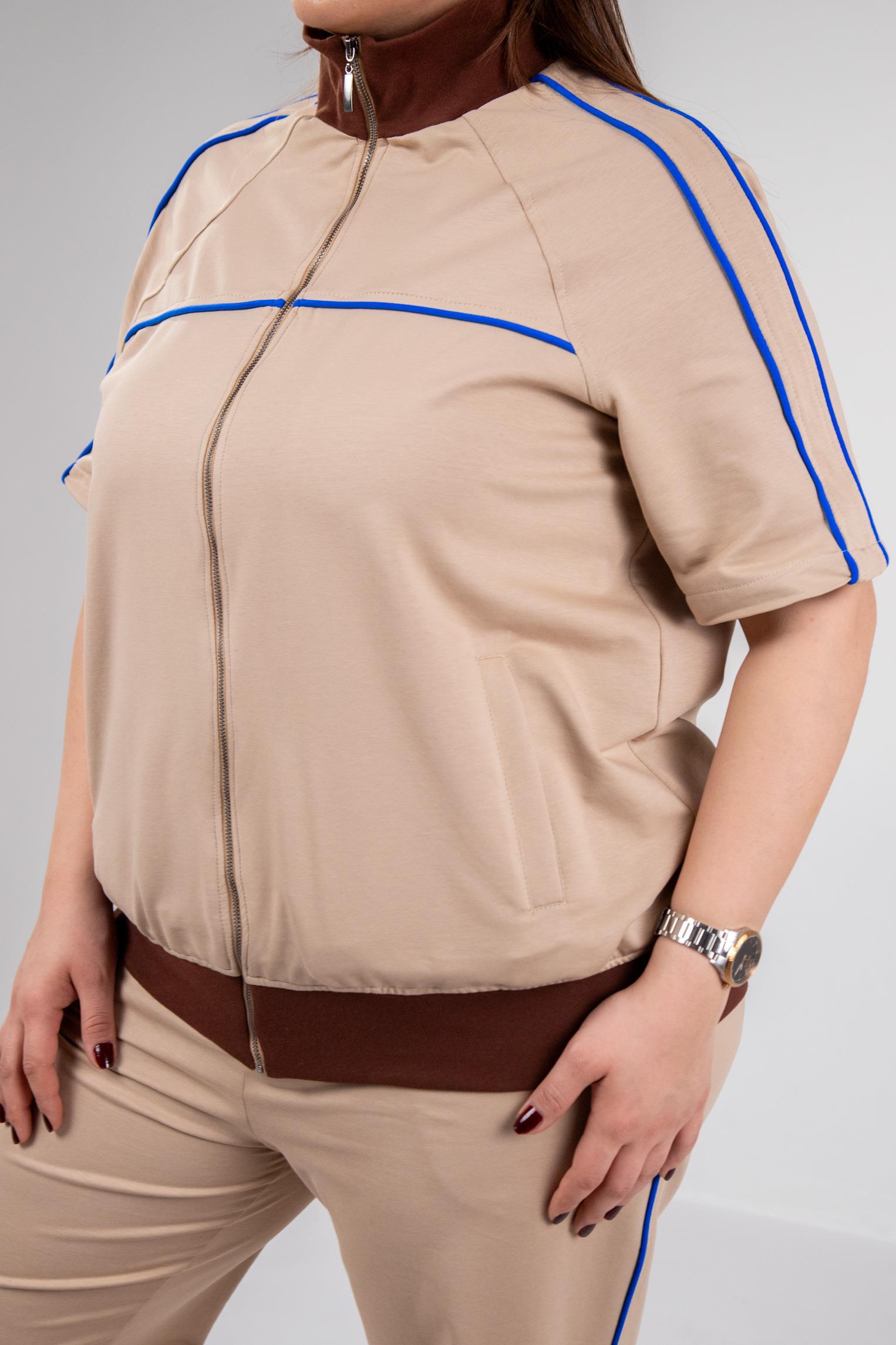 Ensemble Femme Grande Taille – Fermeture Éclair & Détails Contrastés