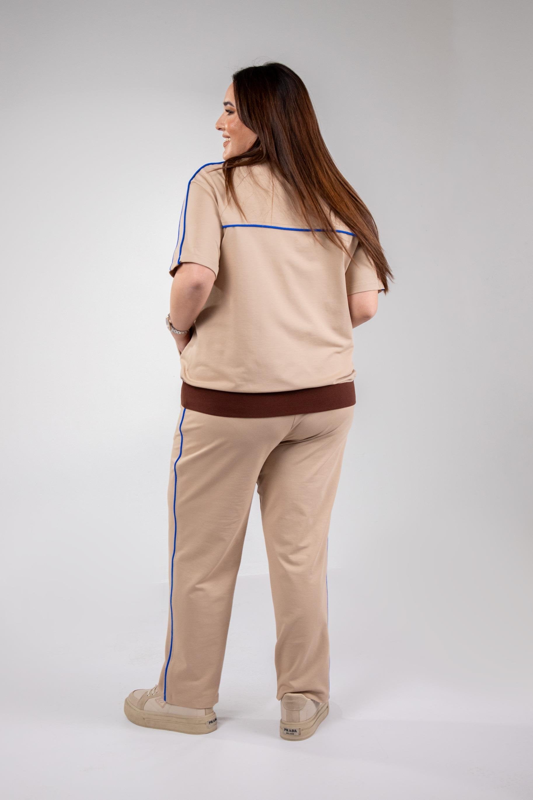 Ensemble Femme Grande Taille – Fermeture Éclair & Détails Contrastés