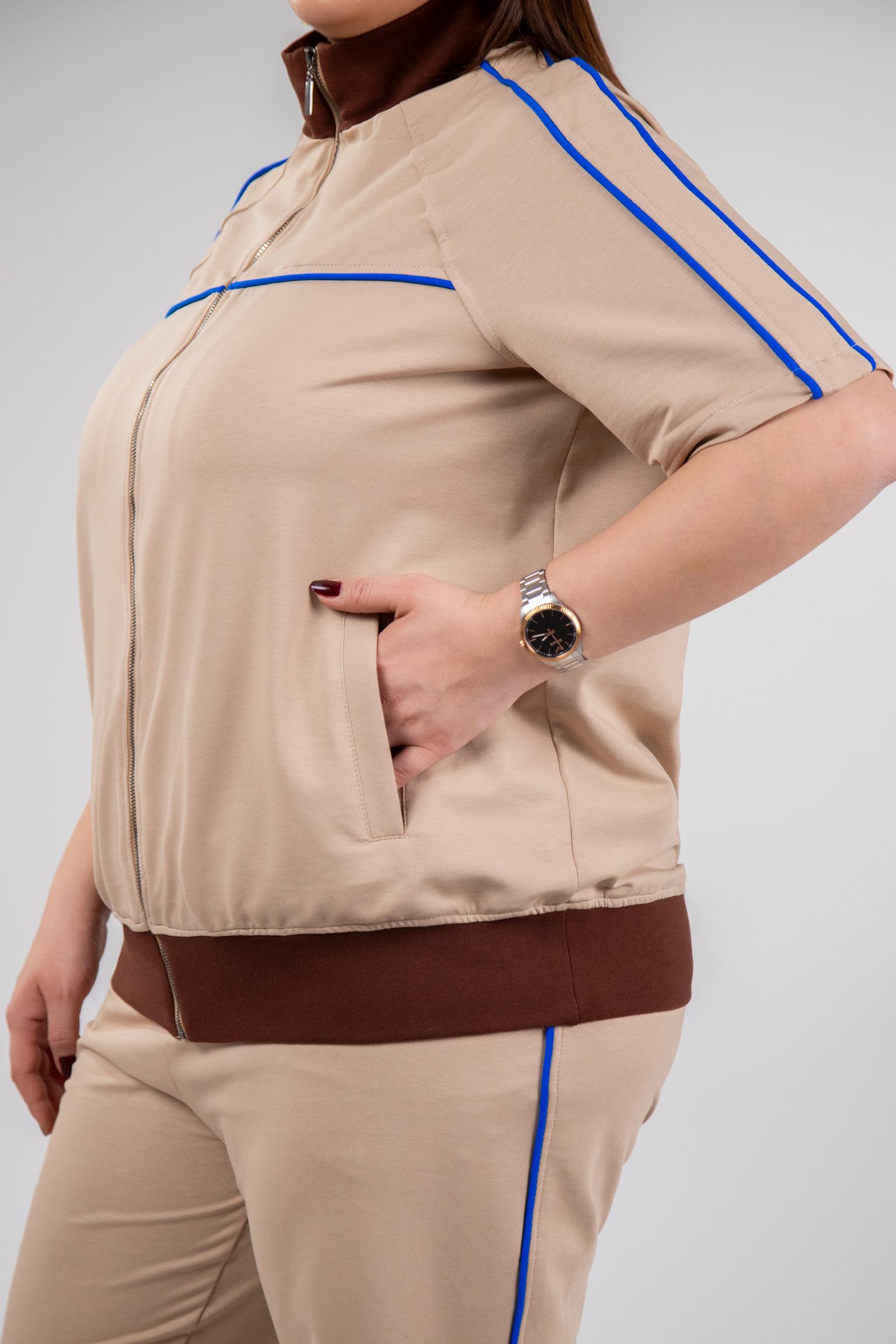 Ensemble Femme Grande Taille – Fermeture Éclair & Détails Contrastés