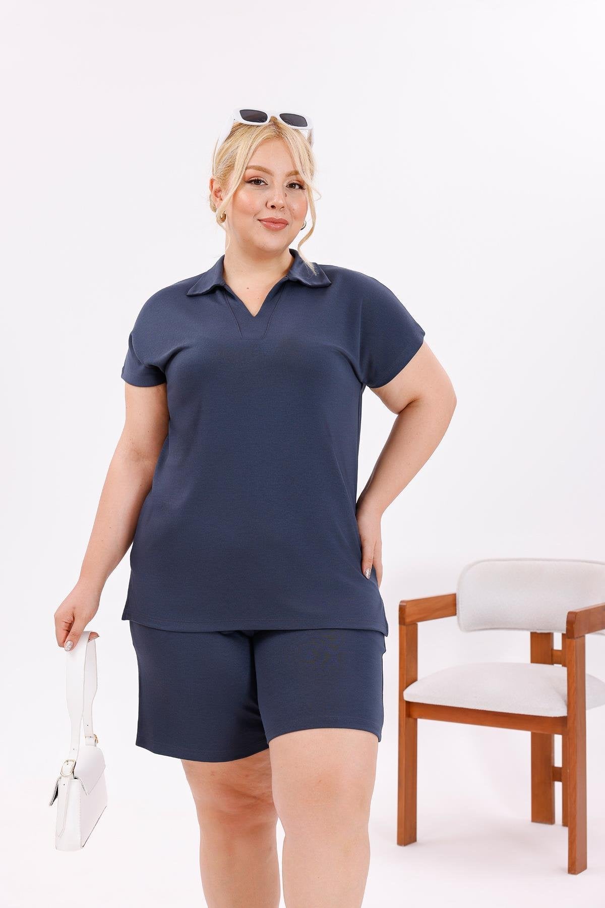 Ensemble Polo Col & Short – Grande Taille, Confort et Style
