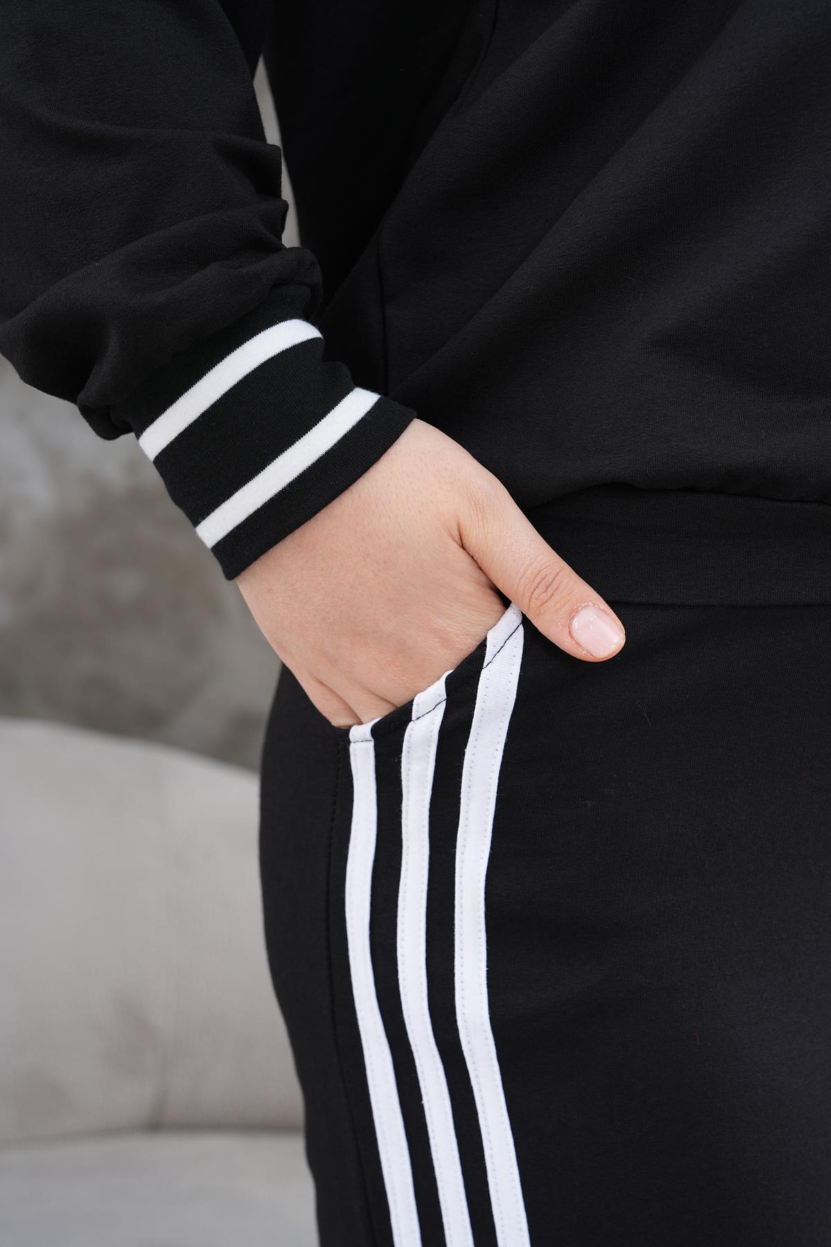 Ensemble Grande Taille – Capuche & Détails à Rayures